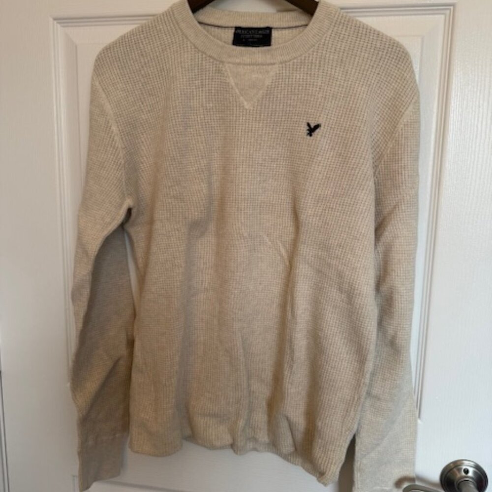 American Eagle Ribbed Long sleeve Shirt - Beige - Large